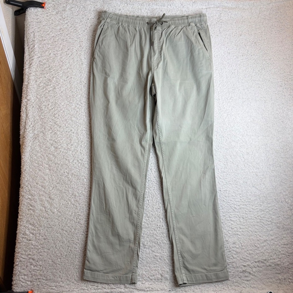 Faherty Brand Movement Five-Pocket Pants Sage Green Organic Cotton Linen XL